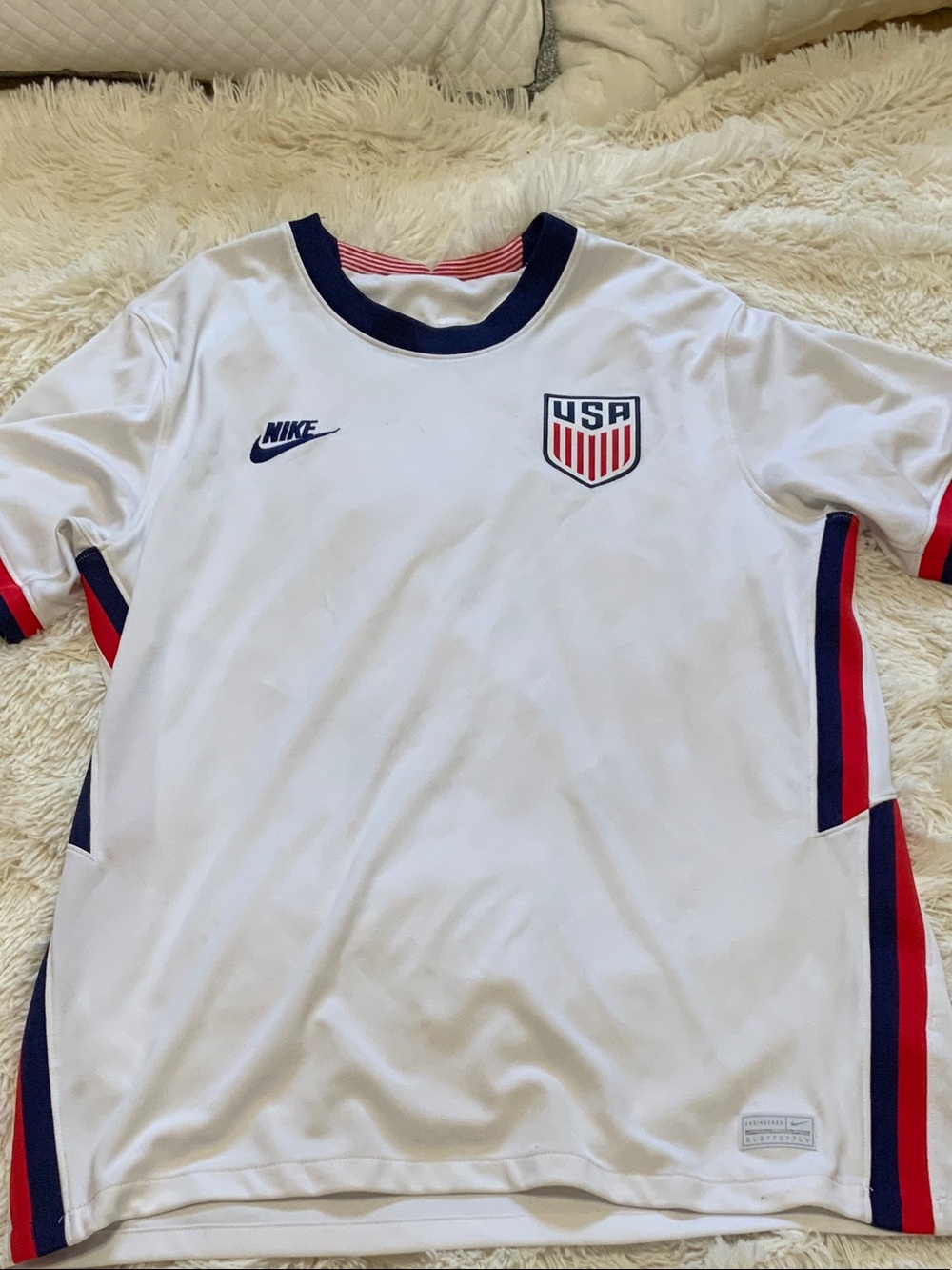 Nike USA White Soccer Jersey - White/Navy/Red